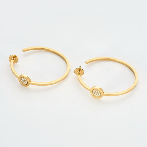 Boucles d'oreilles FRED - Miss Fred Moon - Créoles en Or jaune et Diamants 58 Facettes DV0806-1