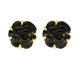 Boucles d'oreilles CHANEL by LORENZ BÄUMER - CAMELIA - Puces d'oreilles camélia en jaune et céramique noire 58 Facettes DDV6154-7