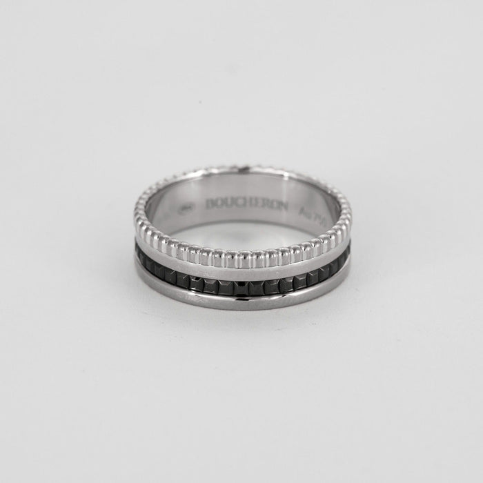 Bague 63 BOUCHERON - Quatre Black Edition Small - Bague en Or blanc et PVD 58 Facettes DV0785-1-63