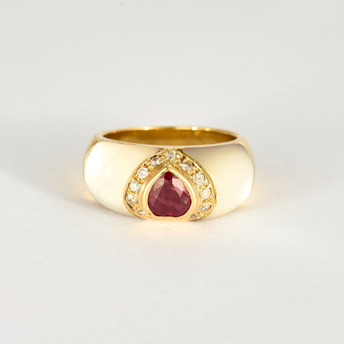 Bague 51 Bague  en or jaune, nacre et rubis 58 Facettes DV7949-1-51-2