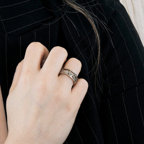 Bague 54 PHILLIPE TOURNAIRE- VOYAGE (Paris) - Anneau en or blanc 58 Facettes DV0795-4-54-3