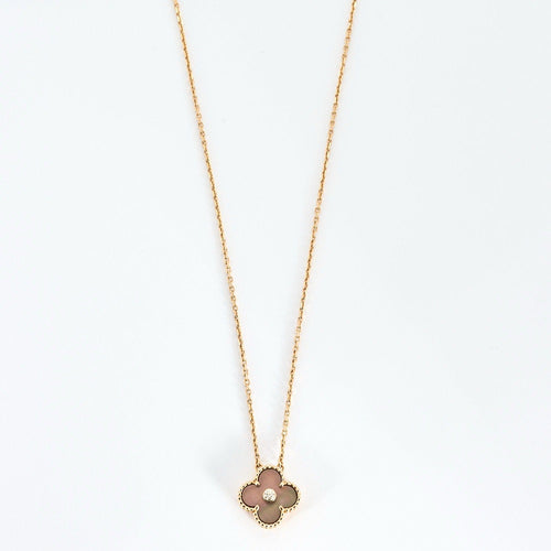 Collier VAN CLEEF & ARPELS - ALHAMBRA -  Collier or rose, nacre et diamant 58 Facettes DDV9207-1