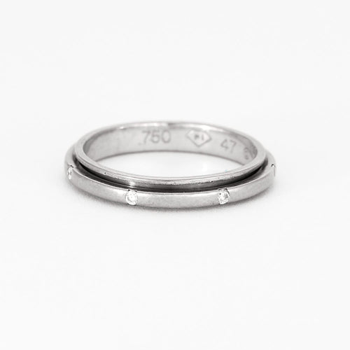 Bague 47 PIAGET - Possession - Alliance or blanc et diamants 58 Facettes DV0621-1-47-2