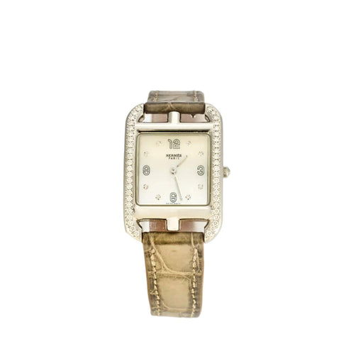 HERMES - Cape Cod - Montre en acier, nacre et diamants