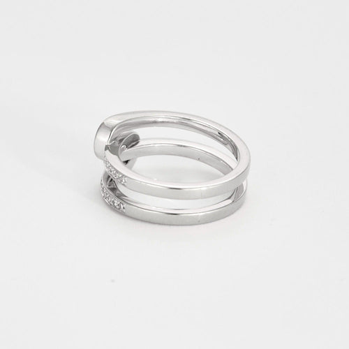 Bague 53 DINH VAN - Maillon Star petit modèle - Bague en Or blanc et Diamants 58 Facettes DV7360-1-53-2