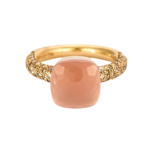 Bague 53 POMELLATO - Nudo Petit - Bague en Or rose, Quartz et Diamants cognac 58 Facettes DV0184-22-53-2