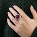 Bague 55 GARNAZELLE - POUDRE D'ESCAMPETTE - Bague or blanc et tourmaline cabochon 58 Facettes DV0795-5