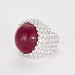 Bague 55 GARNAZELLE - POUDRE D'ESCAMPETTE - Bague or blanc et tourmaline cabochon 58 Facettes DV0795-5