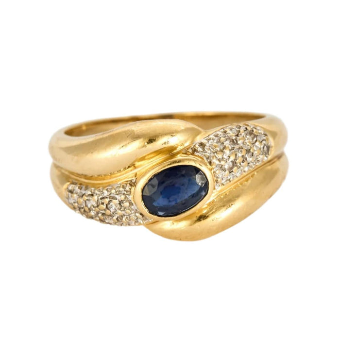 Bague 54 Bague en or jaune, saphir et diamants 58 Facettes DV4440-12-54-3