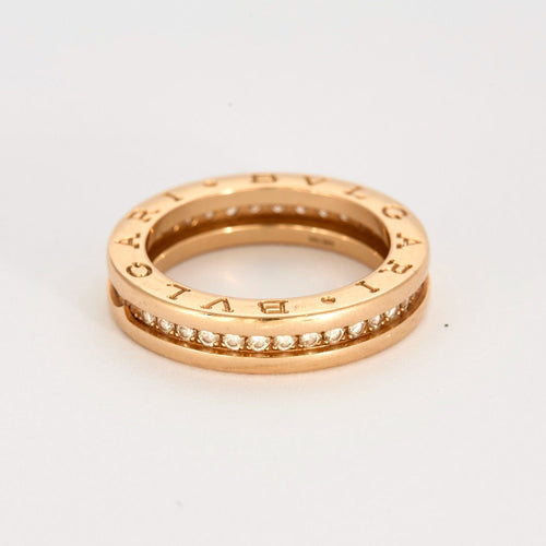 Bague 53 BULGARI - B.zéro1 - Alliance tour complet en or rose et diamants 58 Facettes DV7909-4