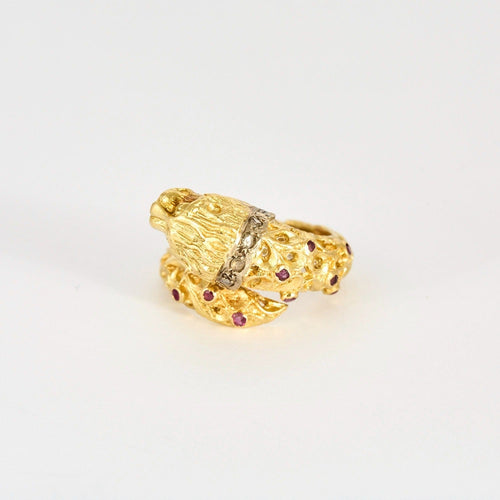 Bague 51 ZOLOTAS - Bague "Chimère" en or jaune, diamants et rubis 58 Facettes DV0833-1-51-2