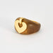 Bague 52 POIRAY - COEUR SECRET- Bague en or jaune et bois de santal 58 Facettes DV0834-2-52-1