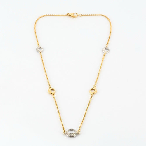Collier Collier en or jaune, or blanc et diamants 58 Facettes DV0473-8