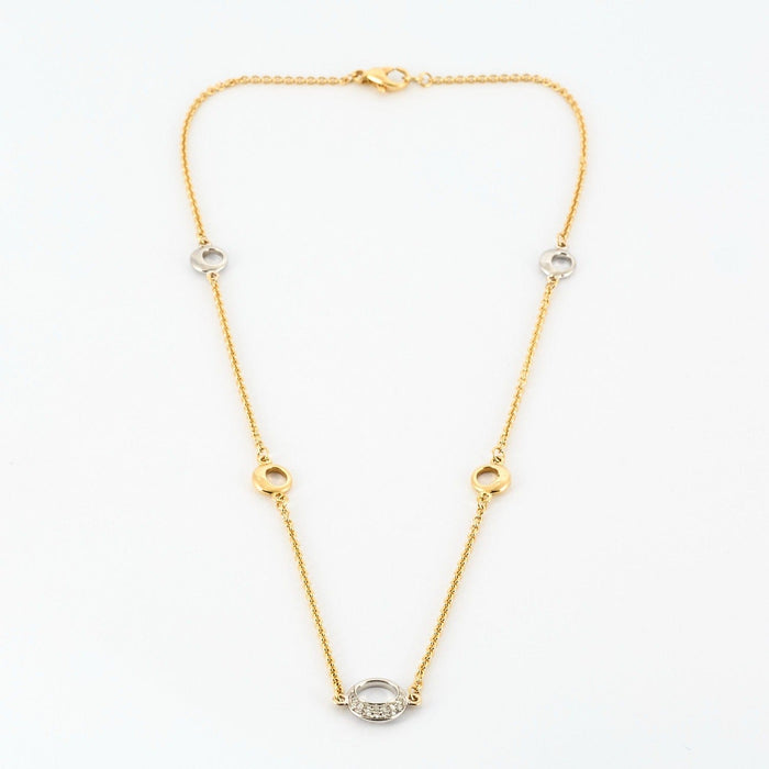 Collier Collier en or jaune, or blanc et diamants 58 Facettes DV0473-8