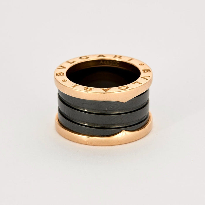 Bague 48 BULGARI - B.zero1 - Bague en Or rose et céramique noire 58 Facettes DV0807-1-48-2