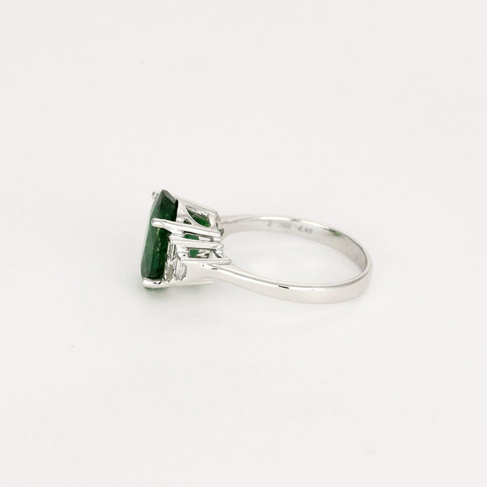 Bague 53 Bague or blanc, grenat tsavorite et diamants 58 Facettes DV0671-22-53-2