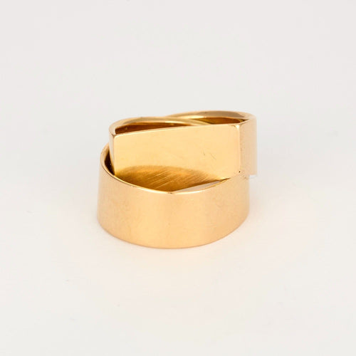 FLORENCE CROISIER - Continue Ovale - Bague rubans stylisés en or jaune