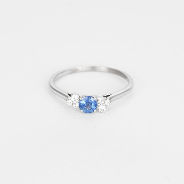 Bague 52 GEMMYO - Bague or blanc, saphir et diamants 58 Facettes DV3008-3-52-1