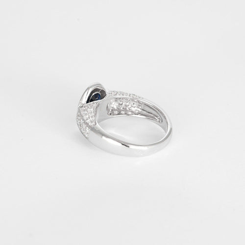 Bague 51 Bague en or blanc, saphir et diamants 58 Facettes DV7594-1-51-2