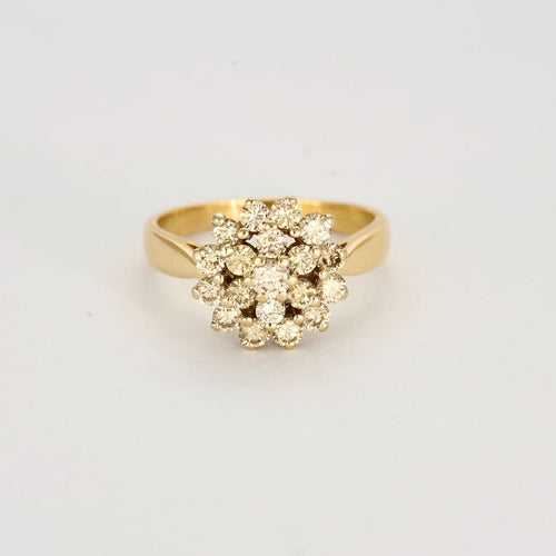 Bague 51 Bague Fleur en or deux tons et diamants 58 Facettes DV0800-2-51-2