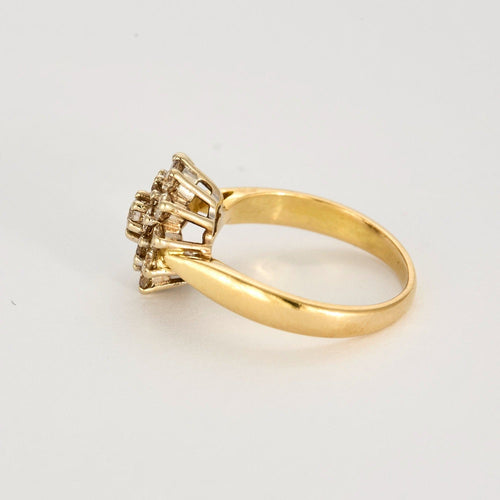 Bague 51 Bague Fleur en or deux tons et diamants 58 Facettes DV0800-2-51-2