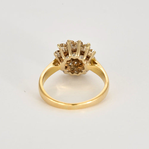 Bague 51 Bague Fleur en or deux tons et diamants 58 Facettes DV0800-2-51-2