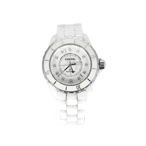 Montre CHANEL-J12- Montre en céramique blanche et diamants 58 Facettes DV1537-1