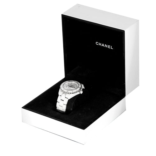 Montre CHANEL-J12- Montre en céramique blanche et diamants 58 Facettes DV1537-1