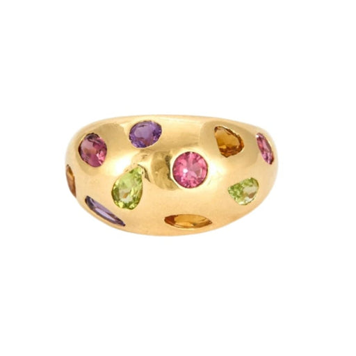 Bagues 53 VAN CLEEF & ARPELS - Bague Vintage Dôme Tutti Frutti or jaune 58 Facettes DV0824-3-53-2