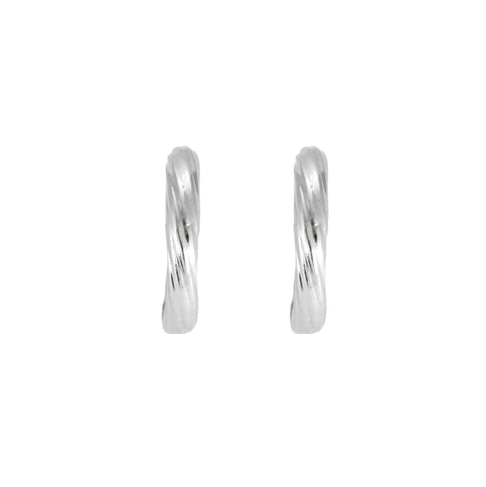 Boucles d'oreilles Créoles, or blanc 58 Facettes DV0846-5