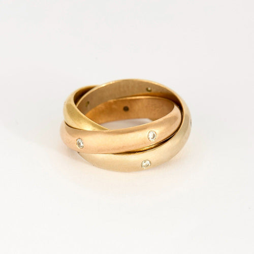 Bague 50 CARTIER - Trinity - Alliance trois ors et diamants 58 Facettes DV9883-2-50-2