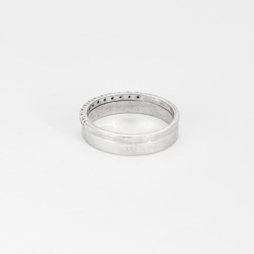 Bague 56 Bague demi-alliance en or blanc et diamants 58 Facettes DV9986-5-56-3