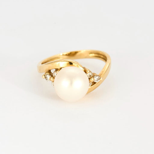 53 Bague en or jaune, perle de culture et diamants 58 Facettes DV9986-6-53-2