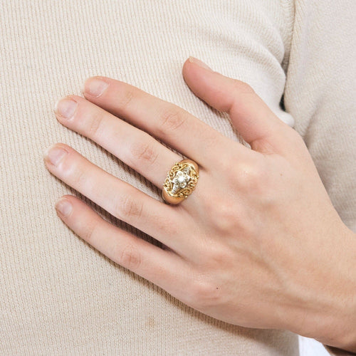 Bague 59 Bague des années 1940 en or deux tons et diamant 58 Facettes DV8127-3-59-2