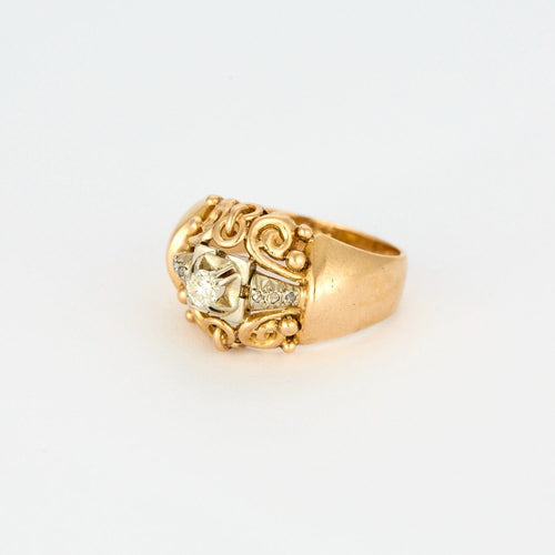 Bague 59 Bague des années 1940 en or deux tons et diamant 58 Facettes DV8127-3-59-2