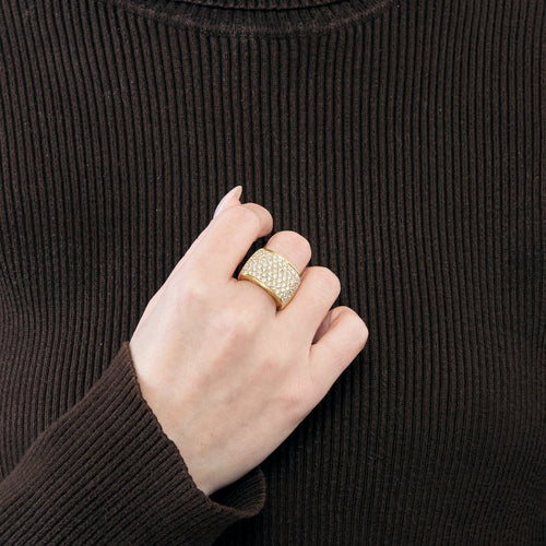 Bague 51 Bague Bandeau or jaune et diamants 58 Facettes DV0260-7-51-6