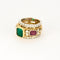 Bague 53 Bague bandeau deux ors, émeraude, rubis et diamants 58 Facettes DV0819-4-53-2