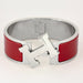 Bracelet HERMES - Clic H - Bracelet en métal argenté palladié émaillé rouge 58 Facettes DV0654-6