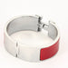 Bracelet HERMES - Clic H - Bracelet en métal argenté palladié émaillé rouge 58 Facettes DV0654-6