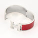 Bracelet HERMES - Clic H - Bracelet en métal argenté palladié émaillé rouge 58 Facettes DV0654-6