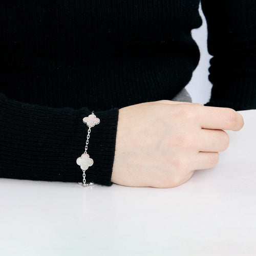 Bracelet VAN-CLEEF & ARPELS - Alhambra - Bracelet Vintage en or gris et nacre 58 Facettes DDV10315-1