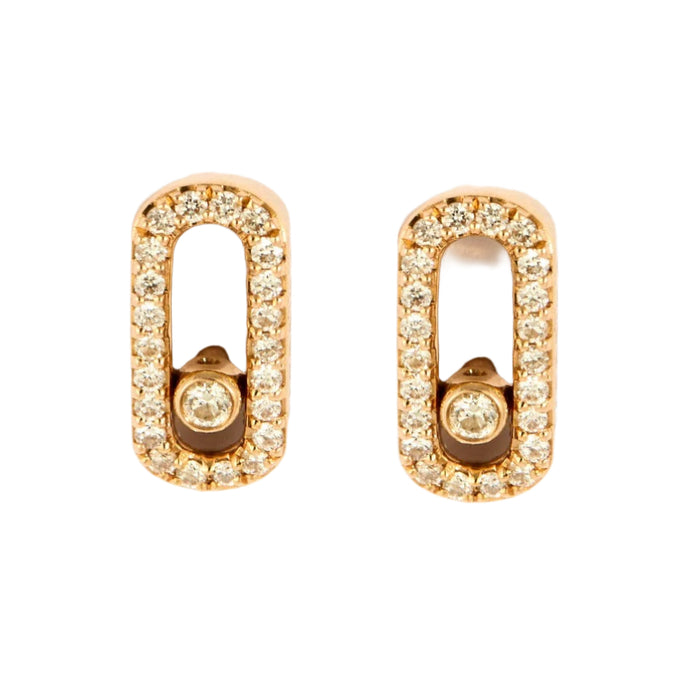 Boucles d'oreilles MESSIKA - MOVE UNO - Puces d'oreilles or jaune et diamants 58 Facettes DV0472-5