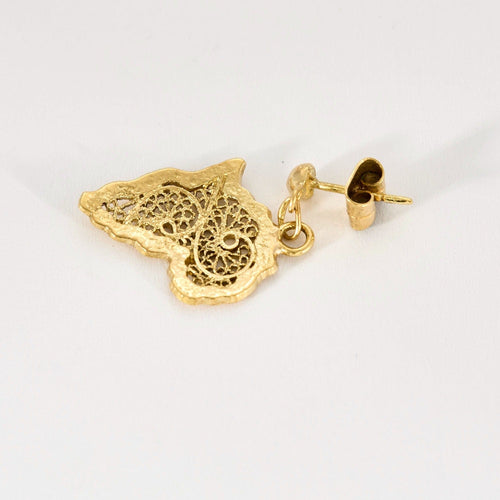 Boucles d'oreilles Boucles d'oreilles "Afrique" en or jaune filigrané 58 Facettes DV0654-2