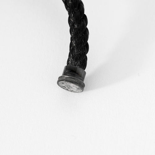 Bracelet FRED - Force 10 - Bracelet or blanc et cordon tressé noir 58 Facettes DV0858-1