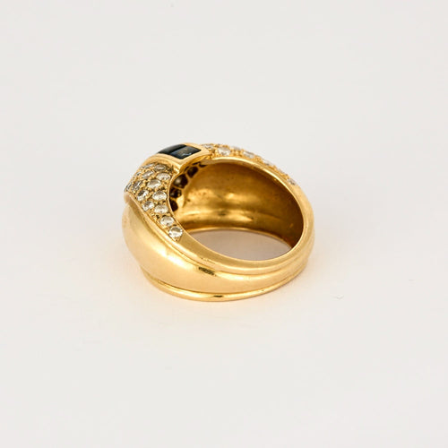 Bague 50 Bague Jonc, or jaune, diamants, émeraude, saphirs 58 Facettes DV0808-7-50-2