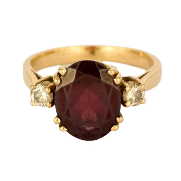 Bague 51 Bague en or jaune,  grenat almandin et diamants 58 Facettes DV0808-9-51-2