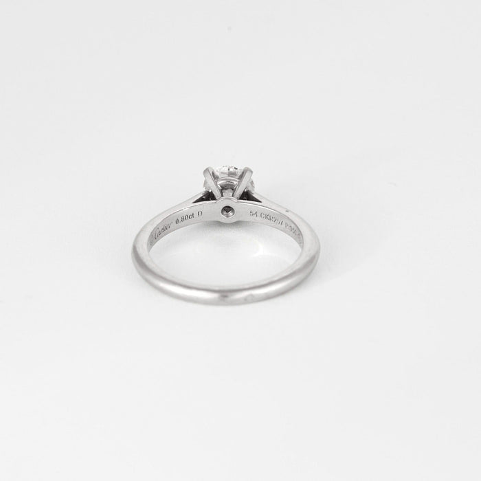 Bague 54 CARTIER- Bague solitaire " 1895" - platine et diamant 58 Facettes DV10358-1-54-1