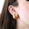 Boucles d'oreilles Clips d'oreilles en or jaune et corail cabochon 58 Facettes DV0834-4
