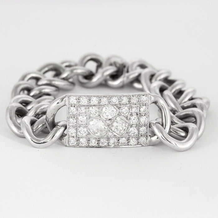 Bracelet Bracelet gourmette, or blanc et diamants 58 Facettes DV0846-3