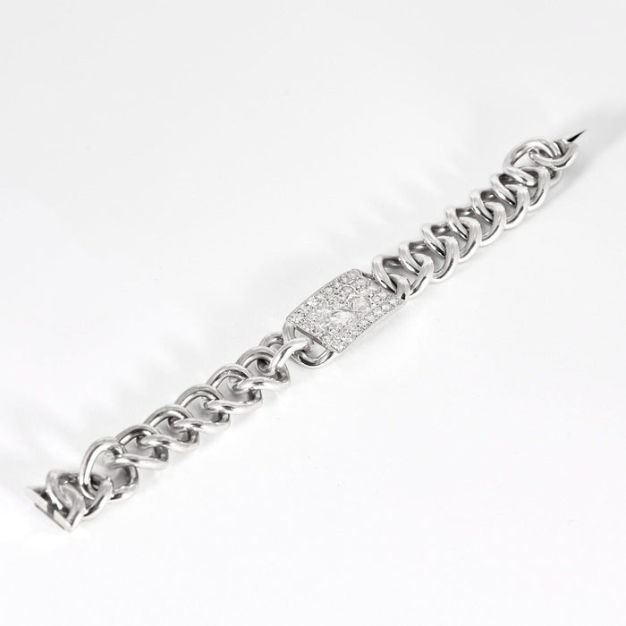 Bracelet Bracelet gourmette, or blanc et diamants 58 Facettes DV0846-3